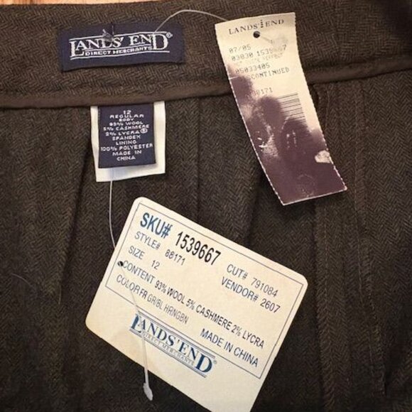 Land's End Wool Pants Charcoal Gray Size 12 NWT - Picture 9 of 9